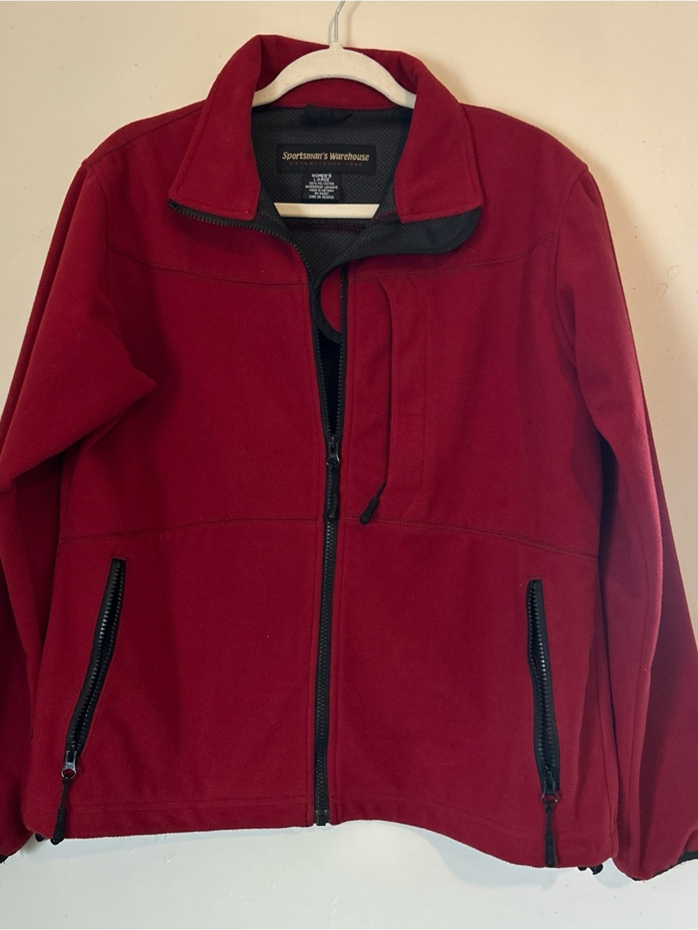 Sportsman Warehouse Women’s Red Black Trim Pullover Jacket Sz Large